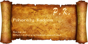 Pohorely Kadosa névjegykártya